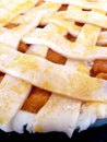 Peach pie homemade with lattice top dough