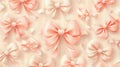 Peach and Pink Lace Bows on Beige Background Royalty Free Stock Photo