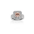 Peach Pink Morganite Beautiful Diamond Engagement ring Royalty Free Stock Photo