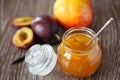 Peach-plum jam with vanille