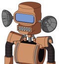 Peach Robot With Cylinder Head And Square Mouth And Large Blue Visor Eye