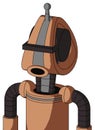 Peach Robot With Droid Head And Round Mouth And Black Visor Cyclops And Single Antenna