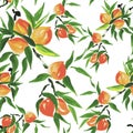 Peach seamless pattern