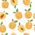 Peach seamless Pattern Orange green