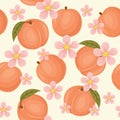 Peach seamless pattern