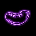 peach slice cut neon glow icon illustration