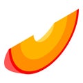 Peach slice icon, isometric style