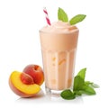 Peach Smoothie Isolated on White Background. Generative ai Royalty Free Stock Photo