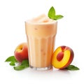 Peach Smoothie Isolated on White Background. Generative ai Royalty Free Stock Photo