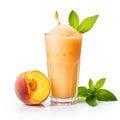 Peach Smoothie Isolated on White Background. Generative ai Royalty Free Stock Photo