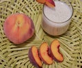 Peach and smoothie Royalty Free Stock Photo