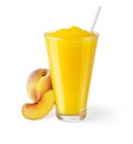 Peach Smoothie on White Background