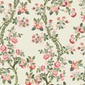 Seamless Floral Peach Vein Surface Pattern Textile Design