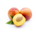 Peach on the white isolatd background. Royalty Free Stock Photo