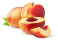 Isolated nectarine peaches Royalty Free Stock Photo