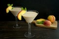 Peaches and Cream Martinis with Garnish Royalty Free Stock Photo