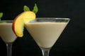 Peaches and Cream Martinis with Garnish Royalty Free Stock Photo