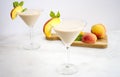 Peaches and Cream Martinis with Garnish Royalty Free Stock Photo