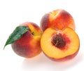 Peaches and a half Royalty Free Stock Photo