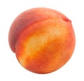 Peaches isolated. One ripe peach on a white background. Royalty Free Stock Photo