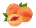 Peaches isolated on white background Royalty Free Stock Photo