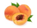 Peaches isolated on white background Royalty Free Stock Photo