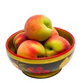 Peaches in khokhloma bowl