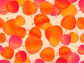 Peaches seamless pattern. Gradient orange peaches in 3d style. Design for printing on paper and fabric, banners and posters.