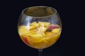 Peaches with white wine Royalty Free Stock Photo