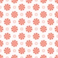 Peachy Coral Flower Blooms All Over Print Vector