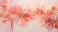 peachy pink alcohol art floral fluid art painting background