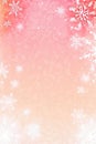 Peachy Pink Background Silhouettes Snowflakes Vertical Mobile Postcard. Generative AI Royalty Free Stock Photo