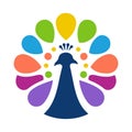 Peacock animal logo icon template 2 Royalty Free Stock Photo