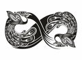 Decorative infinity tattoo design. Black and white stily Royalty Free Stock Photo