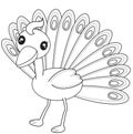 Peacock coloring page Royalty Free Stock Photo