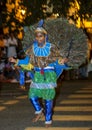 A Peacock dancer performs at the Esala Perahera in Kandy in Sri Lanka.