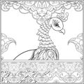 Peacock and eastern ethnic motif, traditional muslim ornament. Royalty Free Stock Photo