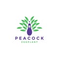 Peacock with egg plant logo symbol icon vector graphic design illustration idea creative Royalty Free Stock Photo