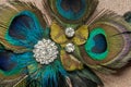 Peacock Feather Hair Clip Royalty Free Stock Photo