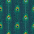 Peacock feather seamless pattern Royalty Free Stock Photo