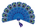 Peacock feathers. Carnival. Beautiful exotic peacock pattern