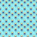 Peacock feathers eyespots seamless pattern