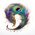 Peacock feathers wonderful color Generative Ai