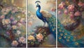 Peacock Garden Posters. Perfect for Home Decor. Royalty Free Stock Photo
