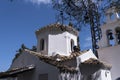 Peacock on the Greek orthodox Chapel on the Mouse Island on the Greek Island of Corfu Royalty Free Stock Photo