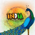 Peacock for Indian Independence Day. Royalty Free Stock Photo