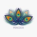 Peacock logo in low polygon style