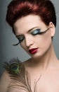 Peacock make-up Royalty Free Stock Photo