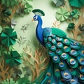 Eye-catching Peacock Paper Craft With Polygon Design