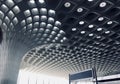 Peacock pattern Column at Departure Hall of Chhatrapati Shivaji Maharaj International Airport Terminal 2, Mumbai, India - 22nd